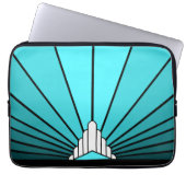 Housse Pour Ordinateur Portable Soleil Art déco en aqua (Devant)
