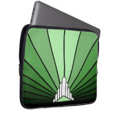 Housse Pour Ordinateur Portable Soleil Art déco en vert (Devant droit)