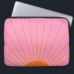 Housse Pour Ordinateur Portable Soleil Lever Rose Et Orange Vintage Boho Sunshine<br><div class="desc">Sun Print - rose et orange - Sunshine,  Modern Abstract Geometric Sunrise.</div>