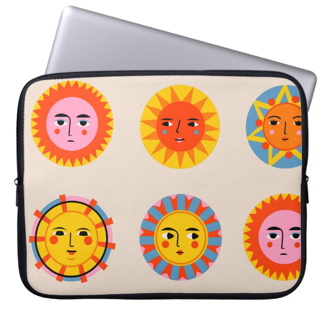 Housse Pour Ordinateur Portable soleils Abstraits : motif sans couture ethnique. (Devant)