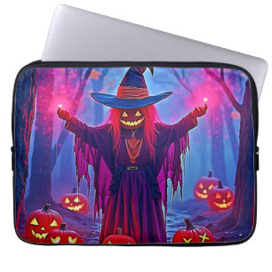 Housse Pour Ordinateur Portable Sorcière mystérieuse dans Enchanted Woods Design