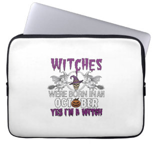 Housse Pour Ordinateur Portable Sorcières Octobre Halloween Crâne Chapeau de Sorci