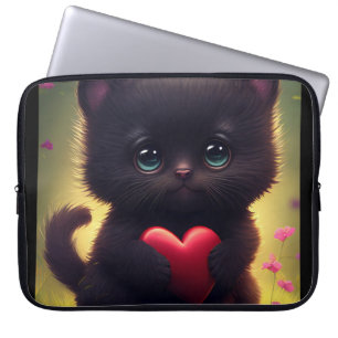 HOUSSE POUR ORDINATEUR PORTABLE SORTIE D'ORDINATEUR PORTABLE CAT NOIR