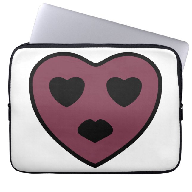 Housse Pour Ordinateur Portable Sortie visage coeur (Devant)