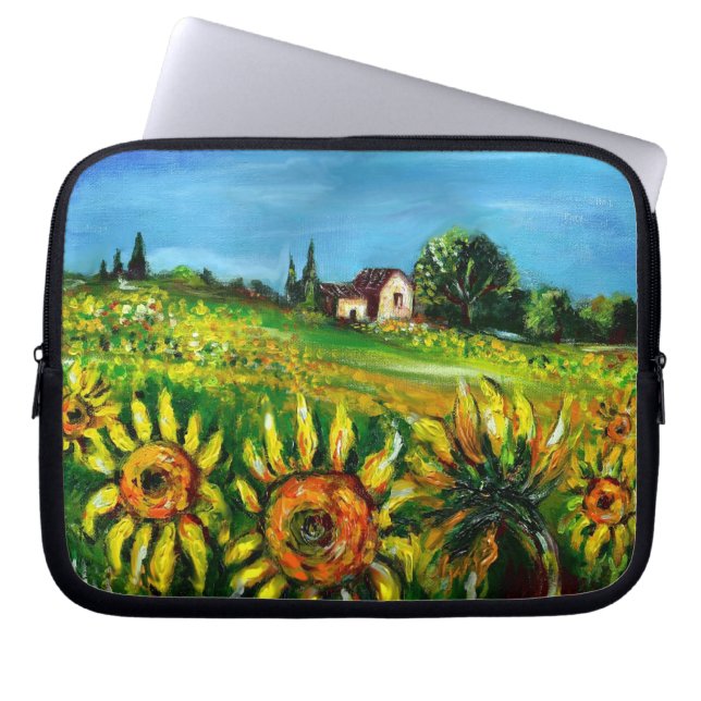 HOUSSE POUR ORDINATEUR PORTABLE SOUFFRANCES ET CAMPAGNE EN TOSCANE (Devant)