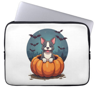 Housse Pour Ordinateur Portable Sourire de Pitbull de citrouille