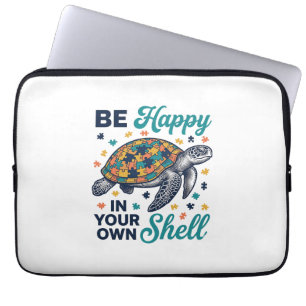 Housse Pour Ordinateur Portable Soyez Heureux Dans Votre Propre Chemise De Tortue