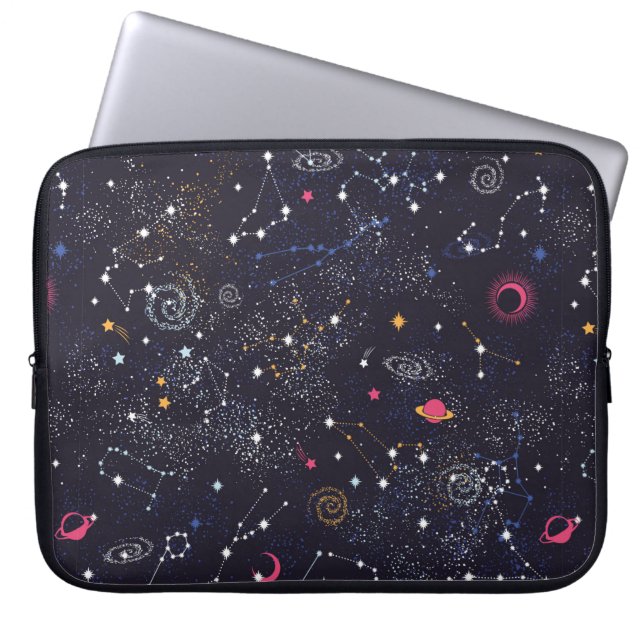 Housse Pour Ordinateur Portable Space Galaxy constellation sans couture motif (Devant)