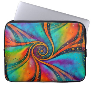 Housse Pour Ordinateur Portable Spirales Abstraites de l'énergie - motif sans soud