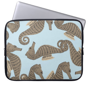 Housse Pour Ordinateur Portable Squelette de dinosaure, motif sans soudure grunge.