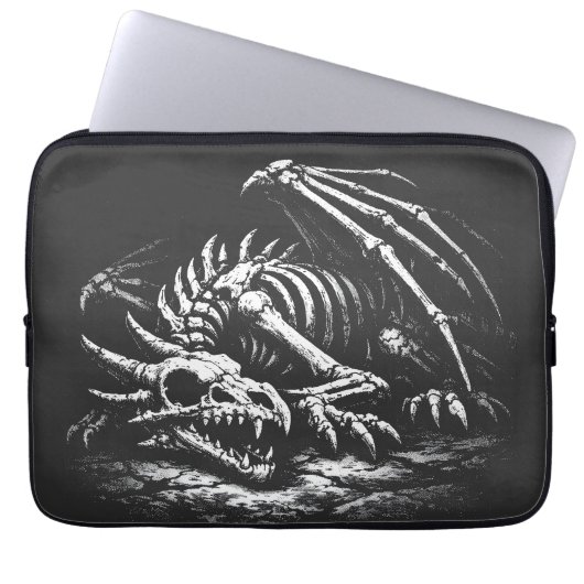 Housse Pour Ordinateur Portable Squelette de dragon — par BurnsInHell (Devant)