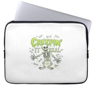 Housse Pour Ordinateur Portable Squelette de véritable araignée d'Halloween de cré