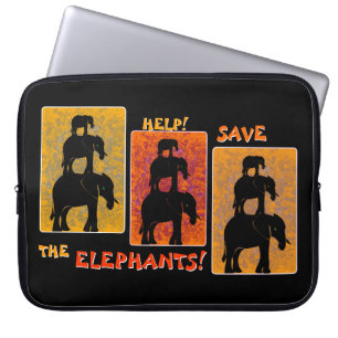 Housse Pour Ordinateur Portable Stack O'Elephants (Clip Personnalisé Activé)