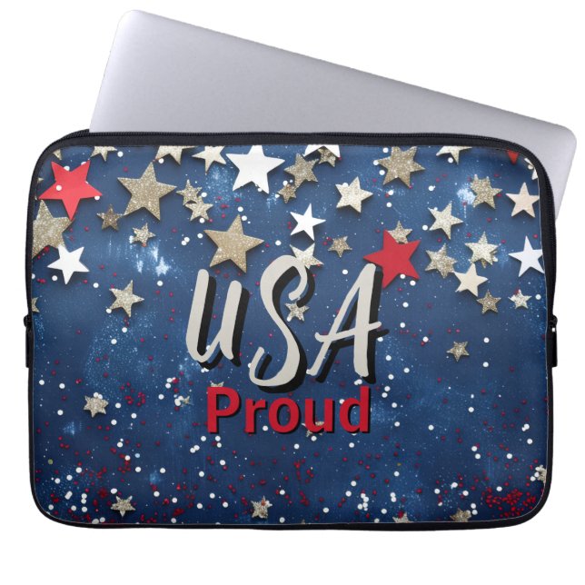 Housse Pour Ordinateur Portable Star Spanged USA Fière (Devant)