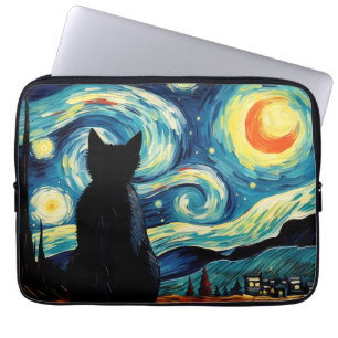 Housse Pour Ordinateur Portable Starry Night Cat