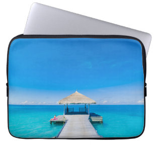 Housse Pour Ordinateur Portable Station de vacances tropicale de la plage de