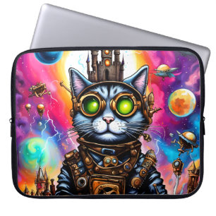 Housse Pour Ordinateur Portable Steampunk Space Chat I