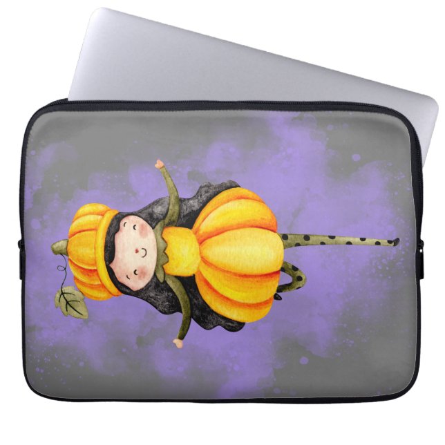 Housse Pour Ordinateur Portable Stellalunarts Citrouille Halloween mignonne fille (Devant)
