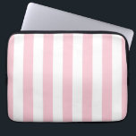 Housse Pour Ordinateur Portable Strip-tease<br><div class="desc">Bandes verticales - motif rayé rose clair et blanc.</div>