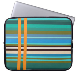 Housse Pour Ordinateur Portable Stripes Aqua Life Neoprène Manche Ordinateur Porta