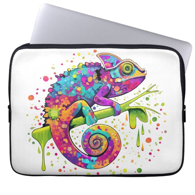 Housse Pour Ordinateur Portable Style d'aquarelle des teintures Chameleon (Devant)