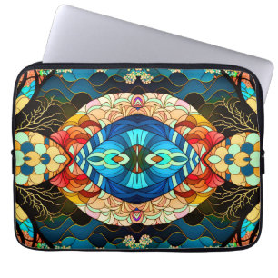 HOUSSE POUR ORDINATEUR PORTABLE STYLE D'ART JAPONAIS FORET SYMETRIQUE