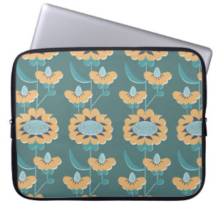 Housse Pour Ordinateur Portable style rétro abstrait fleuri sans couture motif. éc