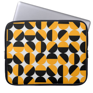 Housse Pour Ordinateur Portable Style seventies, demi-cercles géométriques.