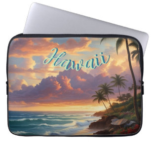 Housse Pour Ordinateur Portable Style vintage Hawaiian Travel Honolulu Mid-Pacific