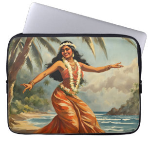 Housse Pour Ordinateur Portable Style vintage Hawaiian Travel Hula Girl Danser