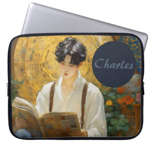 Housse Pour Ordinateur Portable Style Vintage romantique Art de la lecture de garç