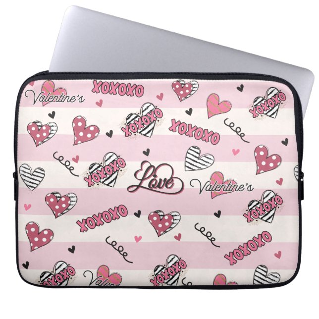 Housse Pour Ordinateur Portable Style XOXO Valentine's Day (Devant)