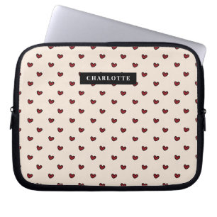 Housse Pour Ordinateur Portable Styliste Douce Coeur Rouge Motif Monogramme Cadeau