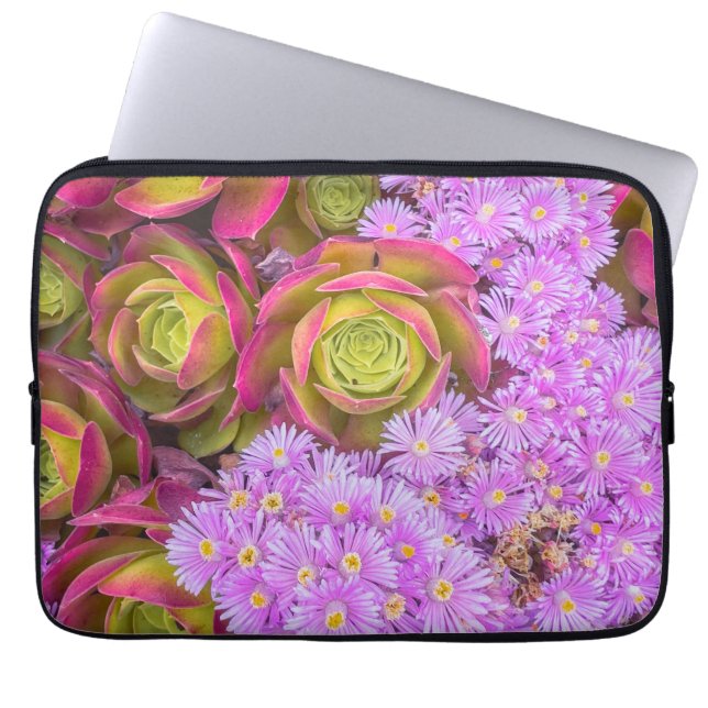Housse Pour Ordinateur Portable Succulent et fleurs (Devant)