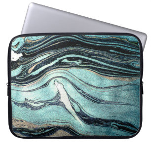 Housse Pour Ordinateur Portable Suminagashi, Art marbré japonais.