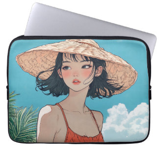Housse Pour Ordinateur Portable Summer Beach Girl Anime Portable Sleeve