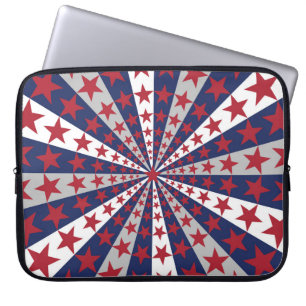 Housse Pour Ordinateur Portable Sunburst patriotique : Drapeau américain