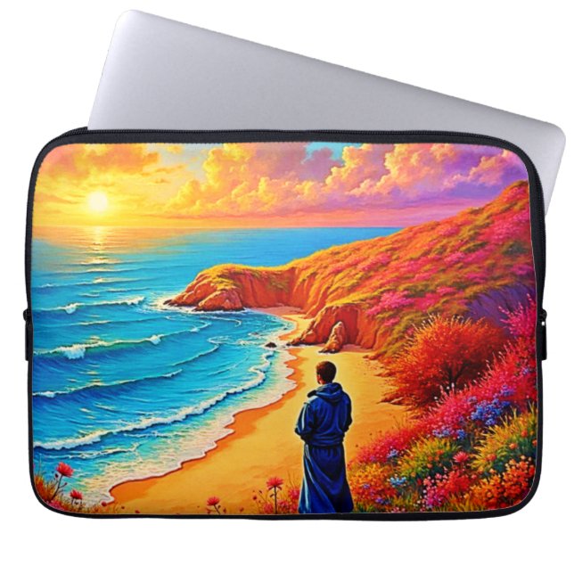 Housse Pour Ordinateur Portable Sunset Beach Solitude Design de sérénité (Devant)