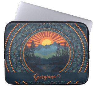 Housse Pour Ordinateur Portable Sunset Dot Mandala Vintage Wilderness personnalisé