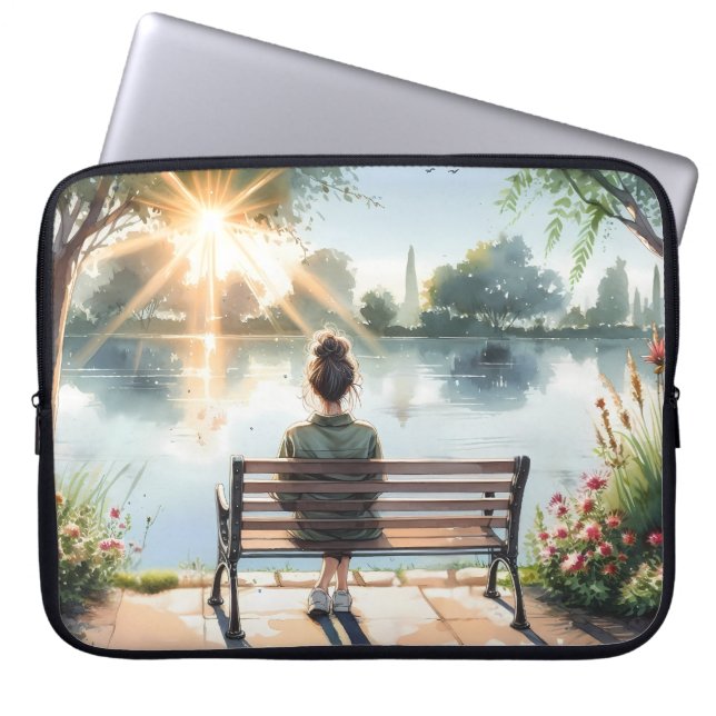 Housse Pour Ordinateur Portable Sunset Reflections Lake Scene (Devant)