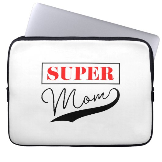 Housse Pour Ordinateur Portable Super Maman (Devant)