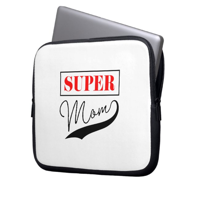 Housse Pour Ordinateur Portable Super Maman (devant gauche)