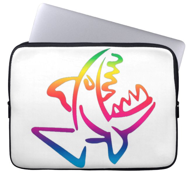 Housse Pour Ordinateur Portable superbe requin arc-en-ciel (Devant)