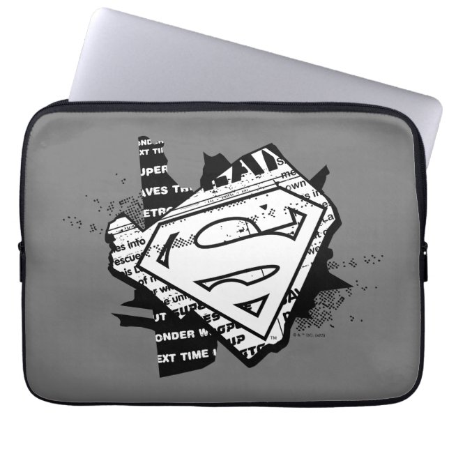 Housse Pour Ordinateur Portable Supergirl Newsprint S-Shield (Devant)