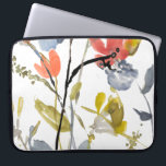 Housse Pour Ordinateur Portable Superposition de fleurs - Aquarelle Fleurs et tige<br><div class="desc">Flower Overlay II par Jennifer Goldberger. Présente des fleurs et des tiges dans un style aquarelle.</div>