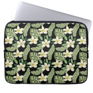 Housse Pour Ordinateur Portable Surface florale motif Fleurs tropicales et feuille