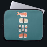 Housse Pour Ordinateur Portable Sushi Nigiri Maki<br><div class="desc">L'art culinaire japonais amusant sushi sur un arrière - plan vert profond.</div>