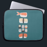 Housse Pour Ordinateur Portable Sushi Nigiri Maki<br><div class="desc">L'art culinaire japonais amusant sushi sur un arrière - plan vert profond.</div>