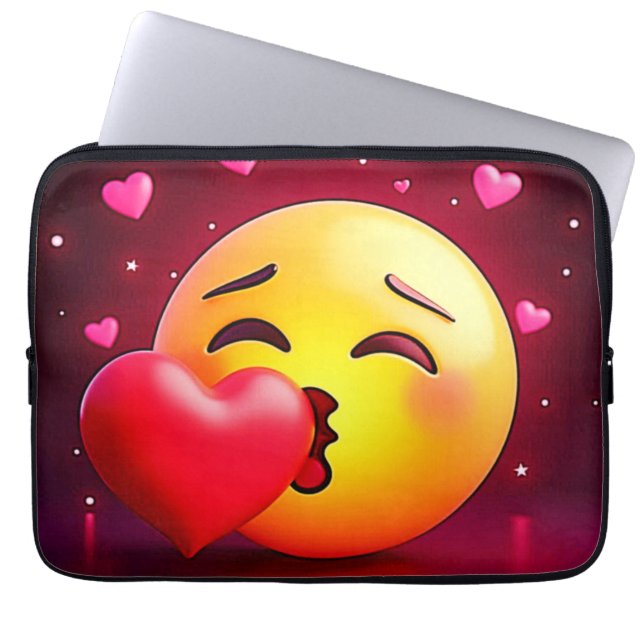 Housse Pour Ordinateur Portable Sweet Kiss Heart Emoji (Devant)