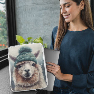 Housse Pour Ordinateur Portable Sweet Winter Alpaca, coutume